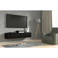 Meuble TV Mural Noir mat 160x40x30cm Bingo meuble Hi-fi sideboeard commode à suspendre-3