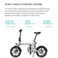 HIMO Z16 16 pouces pliant assistance électrique vélo cyclomoteur E-Bike gamme 80KM 10AH-Blanc-3