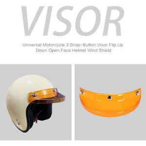 Visière Réglable Pour Casque Moto Rétro - Protection UV, 3 Clips, Facile à Installer (noir, Or, Argent, Transparent)