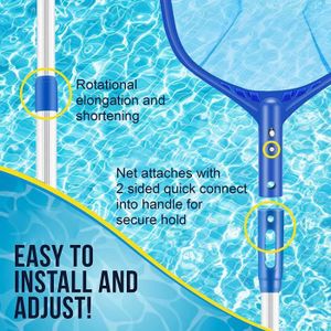 Perche Télescopique Milisten Pour Nettoyer Sa Piscine - Extensible, Légère, Compatible Avec écumoires Et Filets