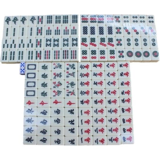 Mini Jeu de Mahjong Traditionnel Chinois Portable avec 144 pièces de 4 Mini Jeu de Mahjong Traditionnel Chinois Portable avec 144 pièces de 4
