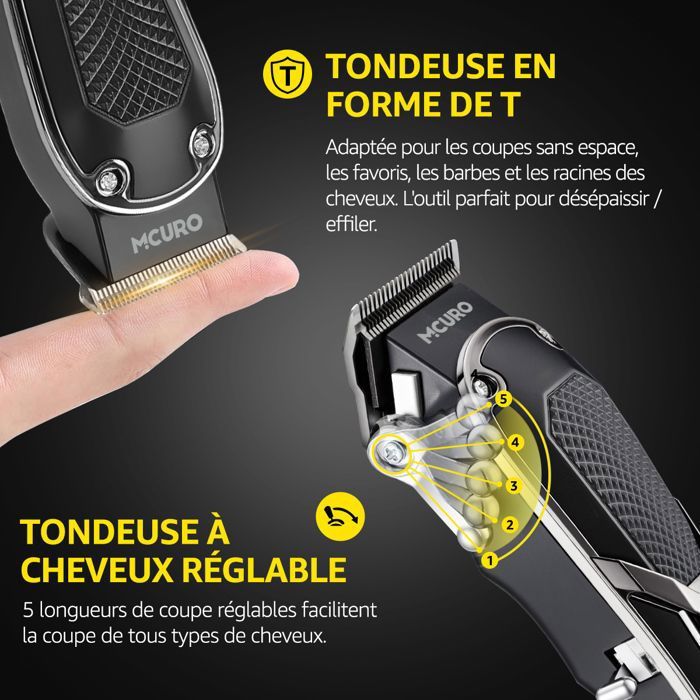 Tondeuse Professionnelle Sans Fil Heina - Rechargeable USB - 4 Têtes Réglables - Doré - Neuve