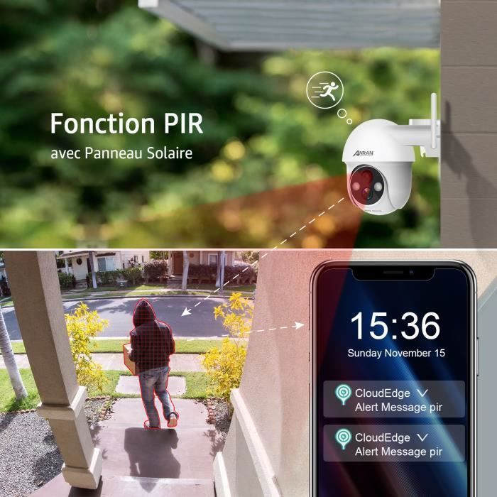 ANRAN C2 Caméra Surveillance WiFi sans Fil Batterie Audio
