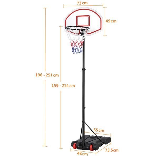 Yaheetech Panier de Basket Extérieur Portable Réglable en Hauteur 257-305  cm Panier de Basket sur Pied à roulettes Base de Lestage : :  Sports et Loisirs