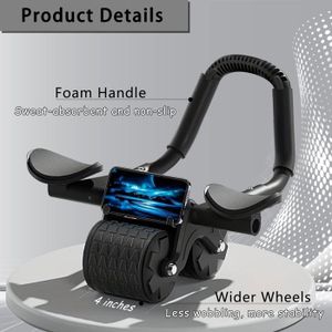 Roue Abdominale AouiSton – Double Roue, Rebond Assisté, Coudes Rembourrés, Support Smartphone – Pour Abdominaux Et Renforcement