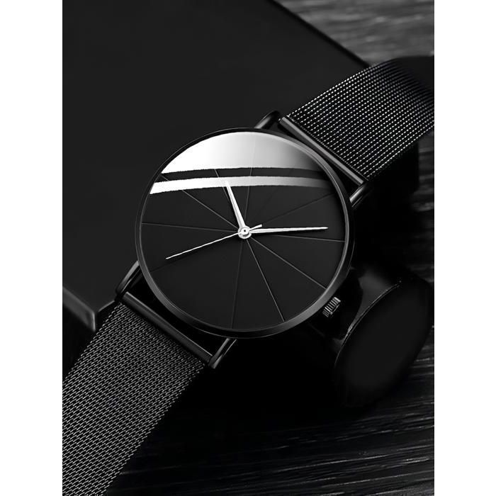 Pomotion Montre Tendance Homme - Montre à Quartz Avec Bracelet En