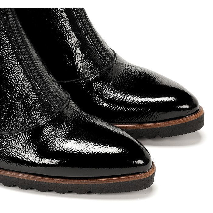 Bottines Oxford Rochas En Cuir Noir – Taille 38, Talon Haut, Zippées – Occasion