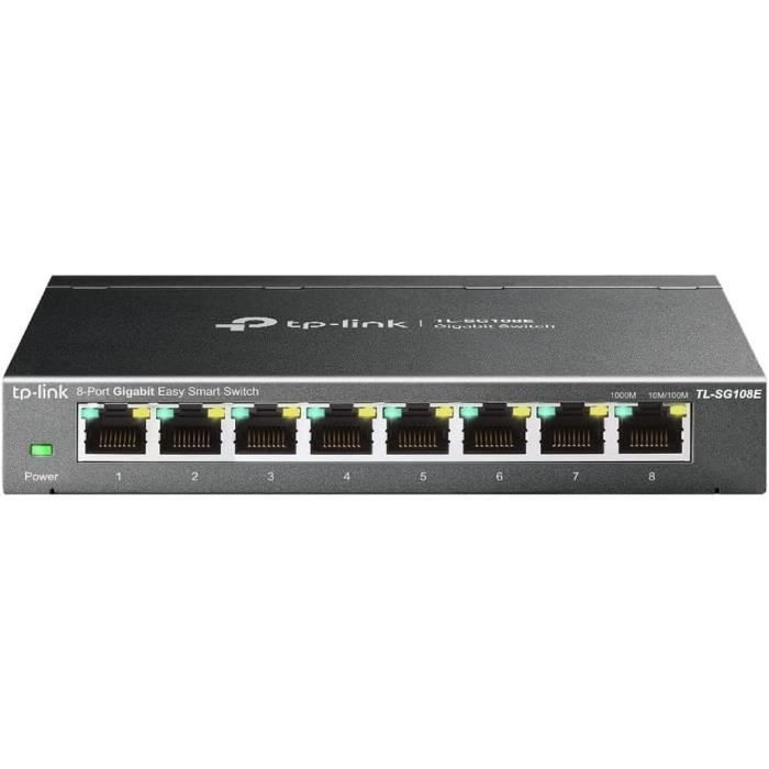 Switch Ethernet Gigabit 8 Ports Gigabit Hub RJ45 - TP-Link TL-SG108E - Switch Manageable