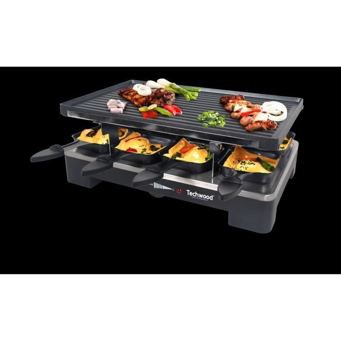 TECHWOOD Raclette TRA-1408F Grill et Plancha par 8