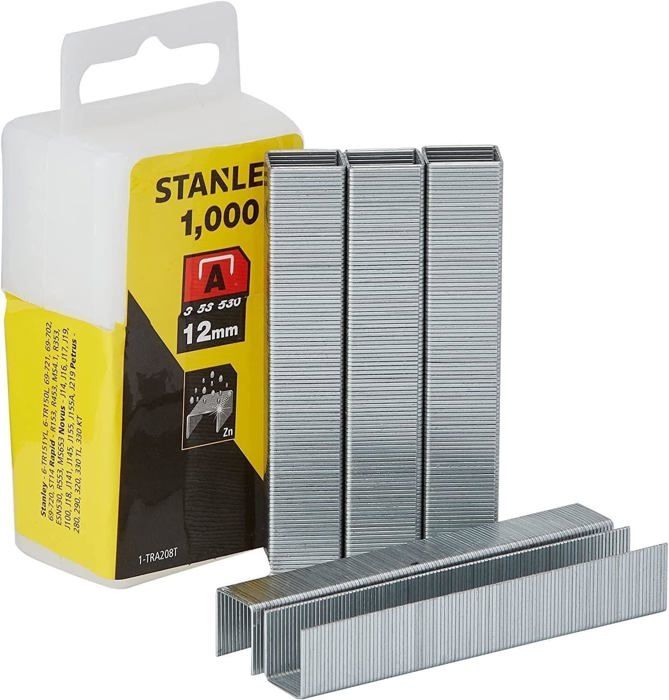 Agrafes type A 12 mm boîte de 1000 STANLEY 1 TRA208T en métal