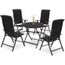 Brubaker Salon De Jardin Milano 1 Table Pliante En Verre Ronde De 70 Cm O Avec 4 Chaises A Dossier Haut Aluminium Anthracite Achat Vente Ensemble Table