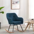 🌼5774Fauteuil Rocking Chair -Chaise Fauteuil à Bascule Chaise Loisir et Repos pour Salon Salle à Manger Bleu Tissu -60 x 71 x 79 c-0