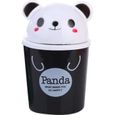 1Pcs Mini Poubelle de Table en Plastique en Forme de Panda avec Couvercle pour Cuisine Bureau-0