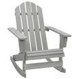 Chaise à bascule de jardin en bois massif - Gris - VIDAXL - Design élégant et intemporel - 72 x 92 x 104 cm-0