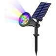 BALISE SOLAIRE - BORNE SOLAIRE T-SUN 7 LED Lampe Solaire Solaire Projecteur avec 7 Couleurs Changent Extérieur sans Fil Etanche-0