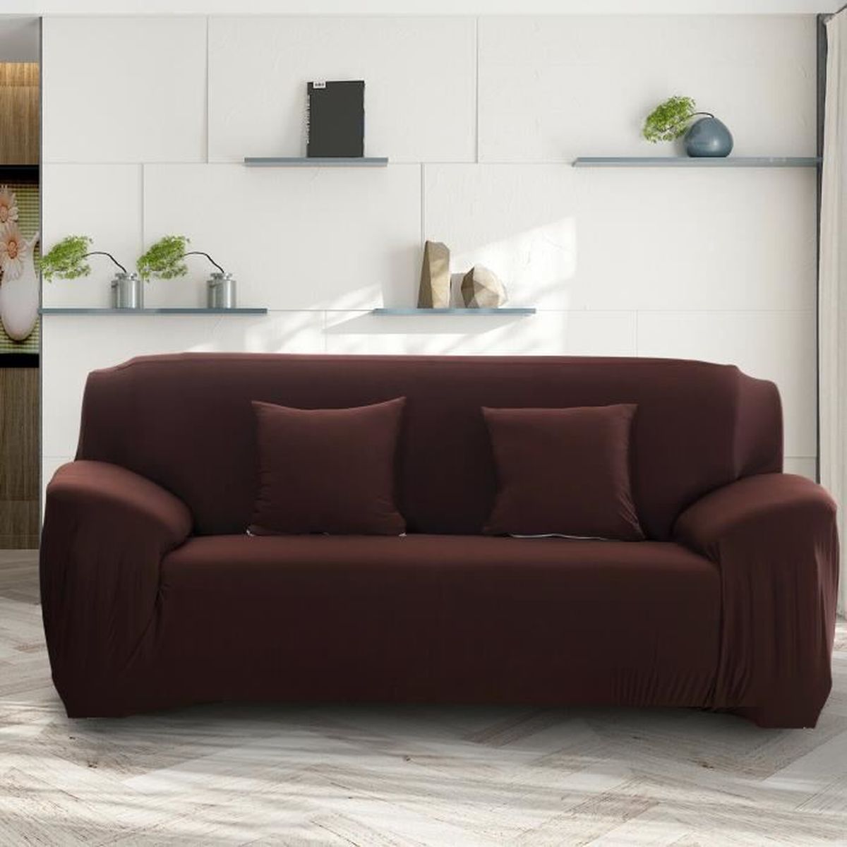 Housse de canapé 3 places avec promo accoudoir