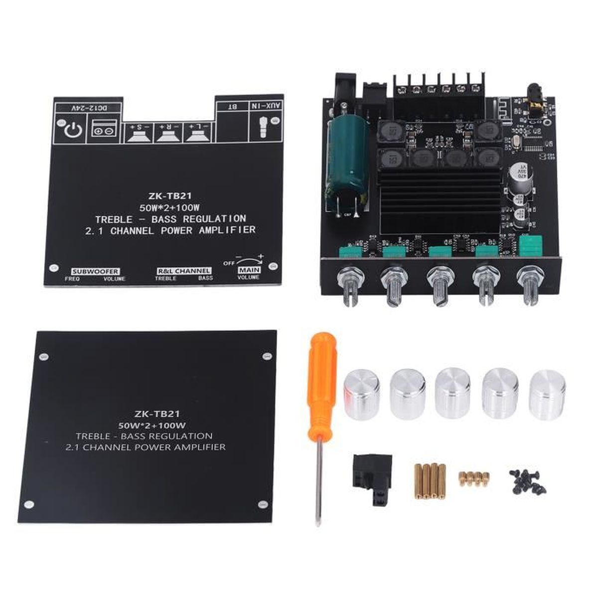 Amplificateur Audio Bluetooth 5.0 200W – Module Double Canal 100Wx2 Pour Caisson De Basses – Alimentation 12-24V