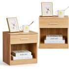 ALIGHTUP Table de Chevet Lot de 2, Table de Nuit, Commode Chambre avec 1 Tiroir, Convient pour Salon, Chambre, 39 x 29 x 41 cm, Chêne