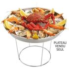 ROGER ORFEVRE Plateau fruits de mer en inox - ROGER ORFÈVRE - Ø 36 cm - Rond - 4 cm de hauteur - Gris