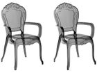 BELIANI Set de 2 chaises de salle à manger transparentes noires VERMONT II