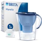 Carafe filtrante BRITA - Marella Bleue - Capacité 2,4L dont 1,4L d'eau filtrée - 1 Cartouche Maxtra Pro All-In-1 incluse