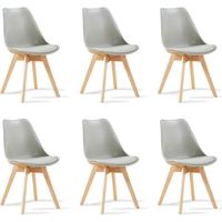 Lot de 6 chaises scandinaves grises - Bjorn - DESIGNETSAMAISON