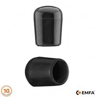 Capuchon pour tuyau rond – Diamètre 6 mm-10 pièces – Noir  - Capuchon PVC – Embout pour extrémité de profile et tige- EMFA®
