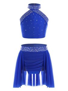 Tenue De Danse Latine/jazz Fille - Top Pailleté Manche Maille + Jupe-culotte Plissée (tailles 5-16 Ans)