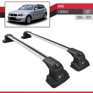 Barres De Toit Transversales Aluminium Pour BMW Série 1 E87 2004-2011 – Porte-Bagages Noir Aérodynamique 75 Kg Charge Max – Anti-Vol Inclus