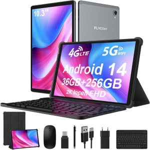 Tablette Android 15 ZIOVO 10 Pouces - 30Go RAM, 128Go ROM, Clavier Inclus, 8000mAh, Idéale Travail Et Divertissement