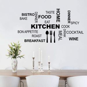 Stickers Muraux Citation Cuisine pour Bien Cuisiner Autocollant Murale  Lettres Noir Décoration Murale Restaurant Salon Salle Manger - Cdiscount  Maison