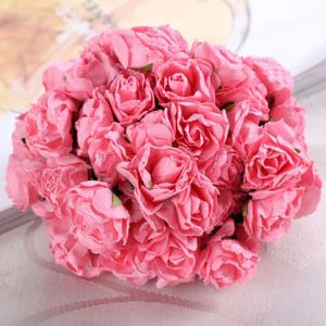 Fleurs En Papier Scintillant Rose 144 Pcs Soie Fleur 2 Cm