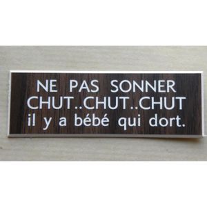 Plaque Signaletique Ne Pas Sonner Bebe Dort Cdiscount