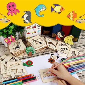 JEU DE COLORIAGE - DESSIN - POCHOIR 128 Montessori créatif enfants pochoir jouet dessi