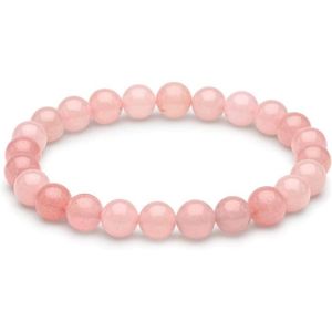 BRACELET - GOURMETTE Bracelet Love en Quartz Rose Naturel pour Femme | Pierres naturelle de 8 mm | Bijou orne de perle | Guerison spirituelle | Br