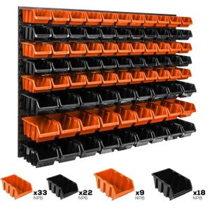 PORTE-OUTILS - ETUI Lot de 82 boîtes S et M bacs a bec orange et noir 