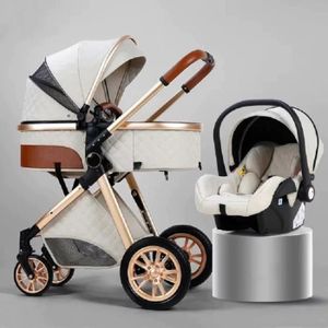 POUSSETTE  Poussette 3 en 1 Bébé Combinée Siège-Auto Nacelle Haute Réversible Réglable Trio Yoyo Canne Roues increvables Haute Qualité