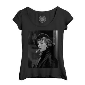 T-SHIRT T-shirt Femme Col Echancré Noir Ingrid Bergman Actrice Photo de Star Célébrité Vieux Cinéma Original 1