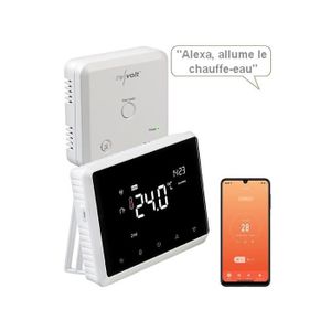 THERMOSTAT D'AMBIANCE Thermostat connecté pour chaudière à gaz et chauffe-eau - REVOLT - Contrôle vocal - Blanc