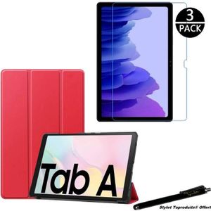 Akashi Etui Folio Rouge pour Galaxy Tab A7 10.4 - Accessoires