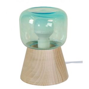 LAMPE A POSER TOSEL Lampe à poser 1 lumière - luminaire intérieur - verre bleu - Style inspiration nordique - H16cm L11cm P11cm