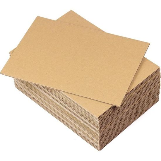 Carton Ondulé Marron Lot De 10 Feuilles A3 (43x31cm) - 2mm D'Épaisseur - Pour Emballage Et Bricolage