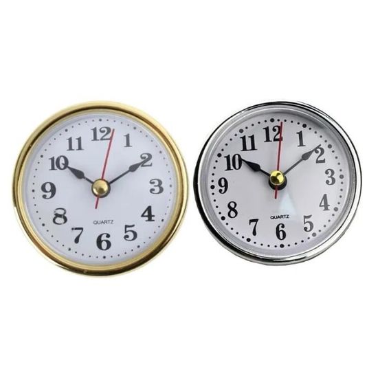 Mini Horloge à Quartz Métal - Insert 23 Mm - Chiffres Romains - Cadran Blanc - Pile Incluse