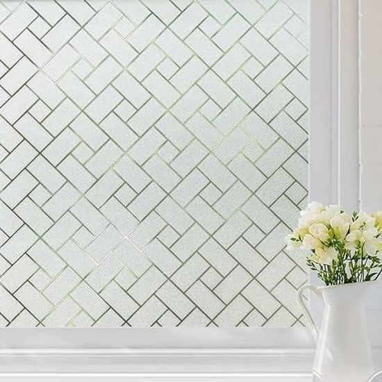 Film Vitrage Givré 36" X 24 Pieds (3x24 Pi) - Pour Fenêtre Intimité Chambre, Salle De Bain, DIY