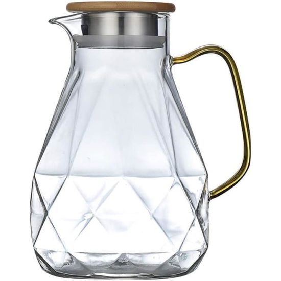 Carafe Pichet En Verre Transparent – Idéal Pour Eau, Jus Ou Café – Style Moderne