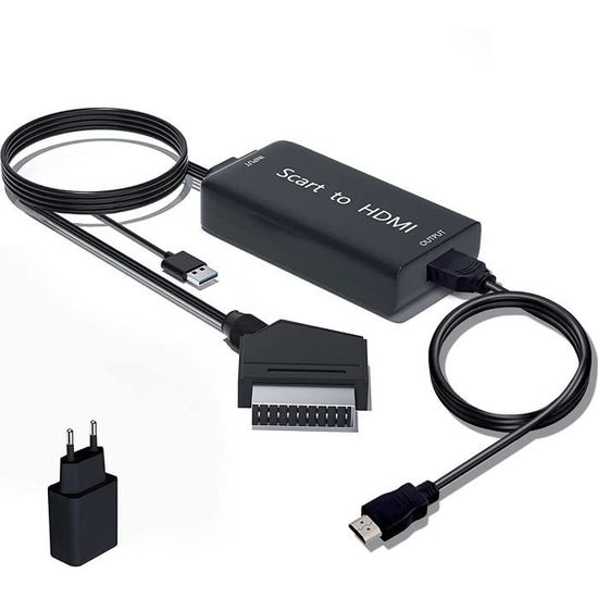 Convertisseur Péritel vers HDMI, Adaptateur Peritel vers HDMI avec Câbles  USB et HDMI, Prise en Charge de la Conversion HD 720[105] - Cdiscount TV  Son Photo