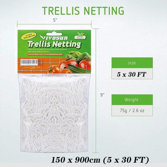 Filet De Culture SCROG élastique Et Résistant LUXX - Support Pour Plantes, Avec Crochets Inclus