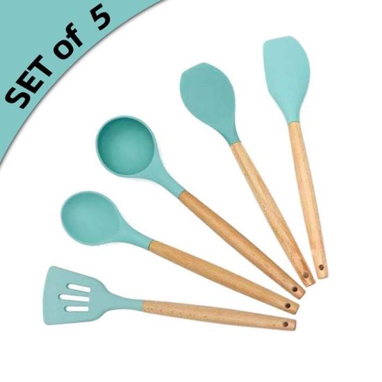 Lot 10 Ustensiles Cuisine Silicone Noir - Pelle, Cuillère, Grattoir - Neufs