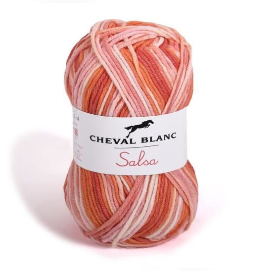 SALSA JACQUARD pelote de fil à tricoter été 60% coton 40% acrylique 50g Laines Cheval Blanc Fil d'été pour créer de jolis imprimés jacquard 