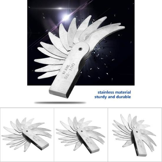 OriGlam Outil de mesure de pas de vis métrique en acier inoxydable OriGlam Outil de mesure de pas de vis métrique en acier inoxydable